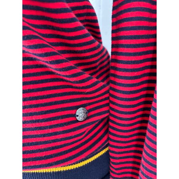 Sonya By Sonya Rykiel Sweater Stripe Red Blue Nautical Cotton Pullover Small - Picture 14 of 14